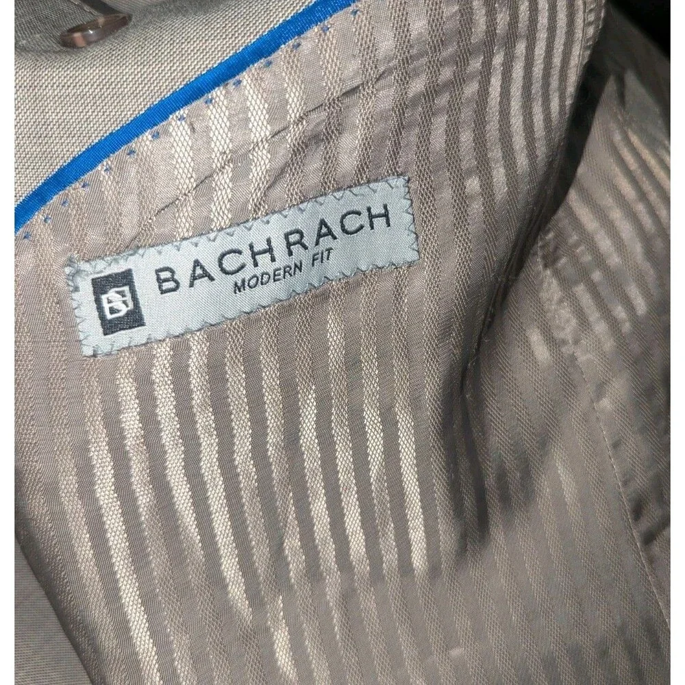 Old Money Quiet Luxury Bachrach 100% Wool Gray Blazer‎ Sport Coat 46L